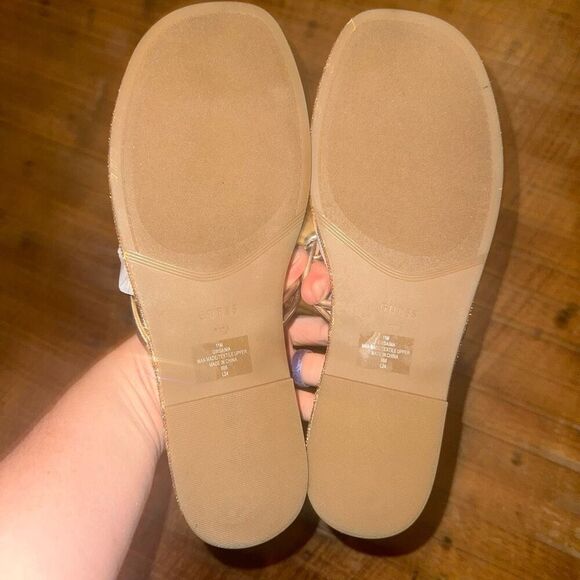 Guess shimmery glitter Saima size 11 pink crystal flip flop sandals - Picture 4 of 6